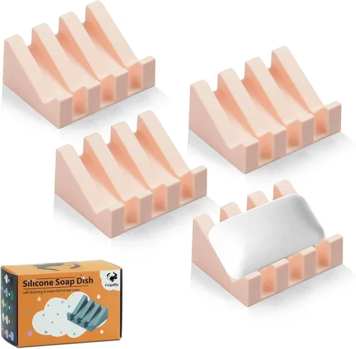 Miniatura 8 de Jabonera Autodrenante con Soporte, Jabonera de Silicona, para Baño, Cocina, Esponjas, Puede Extender la Vida del Jabón, Mantiene las Barras de Jabón