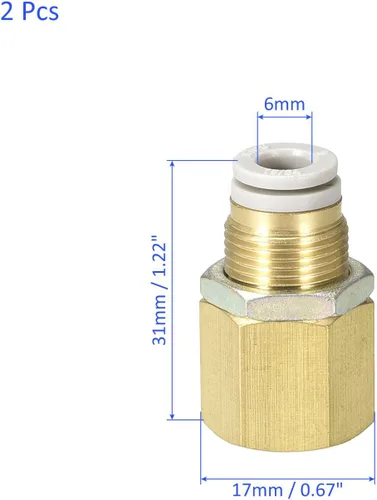 Miniatura 3 de M METERXITY Paquete de 2 accesorios de tubería hembra de 1/4 PT – Unión recta, mamparo de empuje para conectar accesorios, se aplica al sistema