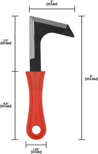 Miniatura 5 de Zenport K111 Crack Weeder, calzada, herramienta de deshierbe de paseo lateral, acero al carbono, hoja en forma de L, naranja