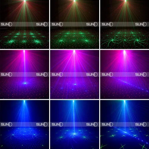 Miniatura 4 de SUNY - Mini luces de escenario portátiles recargables sin cable, 8 patrones RGB, proyector GOBO, luces de DJ activadas por sonido y música
