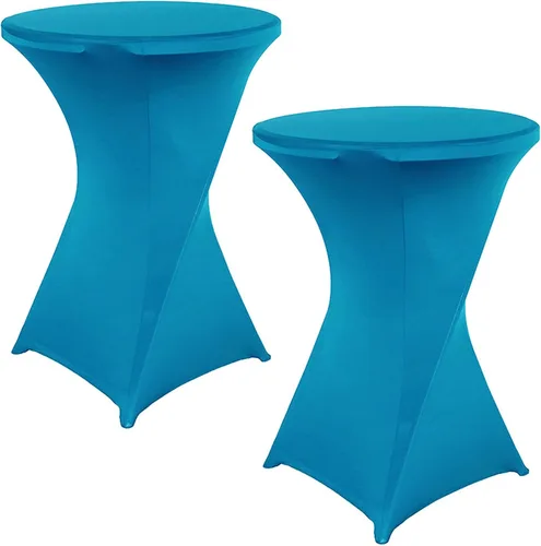 Miniatura 15 de Jeloris Paquete de 2 manteles redondos de elastano elástico de elastano de 32 x 43 pulgadas, color negro, para bodas, banquetes, eventos, fiestas