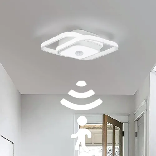 Miniatura 2 de Lámpara de techo LED con sensor de movimiento de 12.6 pulgadas para interiores, 36 W 6000 K, lámpara de techo blanca de montaje empotrado moderna