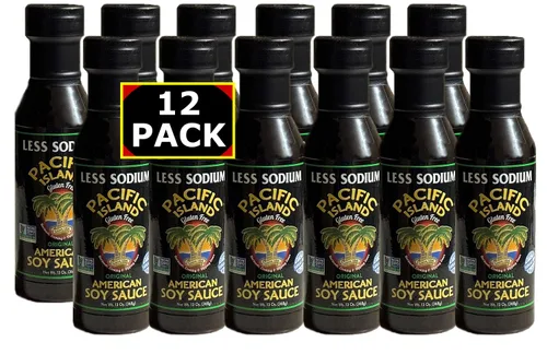 Miniatura 6 de Pacific Island Salsa de soja fermentada naturalmente, baja en sodio • Sin grasa • Sin gluten • Sin OMG • Sin azúcar • Sin MSG • 13 oz (paquete de 6)
