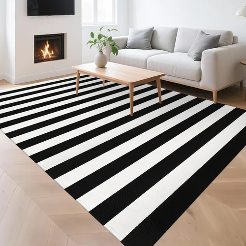 Miniatura 24 de Alfombra Buffalo Plaid Pequeña a Cuadros 2x3 Pies (61x91 cm) Naranja y Negro, Tapete para Puerta Delantera, Navidad Halloween Acción de Gracias