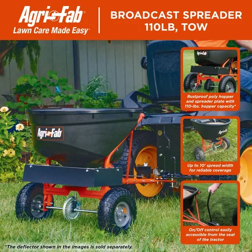 Miniatura 7 de Agri-Fab, esparcidor de semillas tipo remolque, 110 lb Capacidad, Negro
