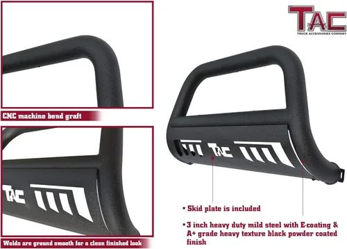 Miniatura 3 de TAC Bull Bar se adapta a Nissan Frontier 2005-2021 Nissan Pathfinder 2005-2007 2005-2015 Nissan Xterra Truck Pickup 3 pulgadas textura negra