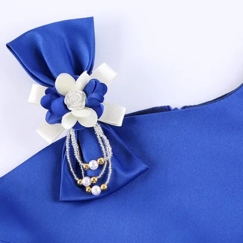 Miniatura 3 de LLQKJOH Vestido de niña con volantes de encaje para boda, vestidos de dama de honor