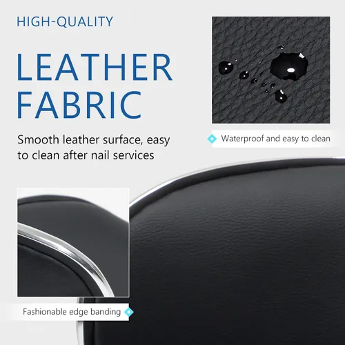 Miniatura 4 de Lessmore Silla de pedicura negra para pedicura con tecnología de uñas, silla giratoria y ajustable con tecnología de uñas para profesionales