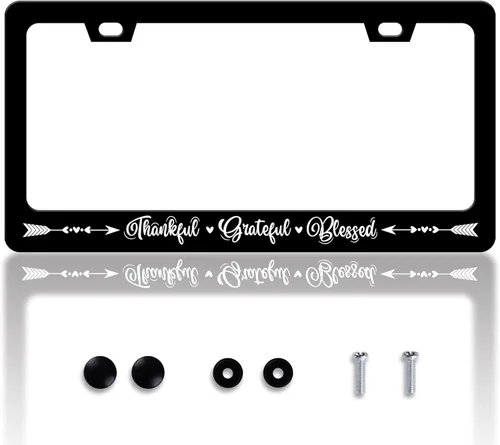 Miniatura 18 de Marco de Placa de Matrícula de Flores de Cerezo Hermosas Marco de Placa de Matrícula Personalizado de Acero Inoxidable Diseño Divertido Compatible