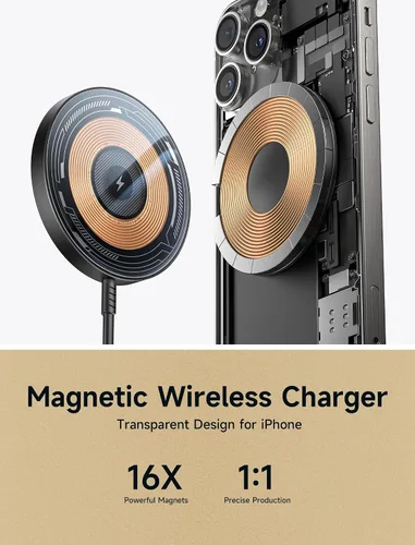Miniatura 3 de JSAUX Cargador para iPhone 17 Magsafe de carga inalámbrica, compatible con iPhone 17 Air Pro Max/16/15/14/13/12, almohadilla de carga magnética