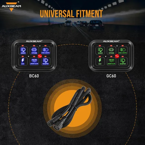Miniatura 4 de Auxbeam Arnés de cableado de extensión para panel de interruptores de 6 vías BC60, GC60, línea de cable extendida del controlador de interruptores