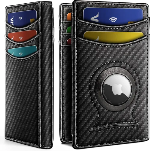 Miniatura 17 de BULLIANT Billetera Airtag para hombre, delgada con clip para dinero, cierre magnético, 12 tarjetas en el bolsillo frontal, bloqueo RFID