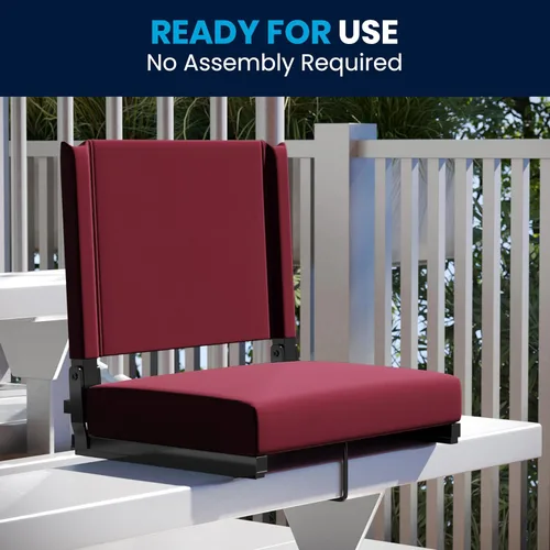 Miniatura 9 de Flash Furniture - asiento cómodo para usar en gradas de Flash - soporta 500 libras Silla de estadio ligera con asa y asiento ultra acolchado