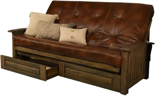 Miniatura 16 de Kodiak Furniture Washington - Marco de futón tamaño Queen con cajones de almacenamiento, marco de futón de madera con colchón incluido en color azul