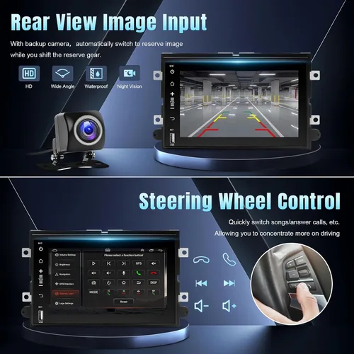 Miniatura 6 de Leadfan Radio de coche Android para Ford F150/F250/F350 2004-2016, pantalla de 7 pulgadas estéreo de coche con CarPlay inalámbrico Andriod Auto