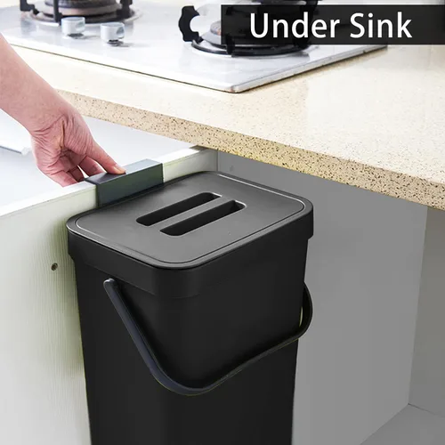 Miniatura 4 de stonespace Bote de basura debajo del fregadero, cubeta de compostaje de cocina, cubeta de pañales, bote de basura colgante de 3.2 galones/12L