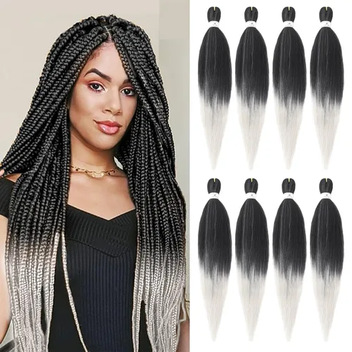 Miniatura 9 de Beyond Beauty - Trenzas preestiradas de cabello profesional sin picazón, ajuste de agua caliente, fibra sintética, textura Yaki, extensiones