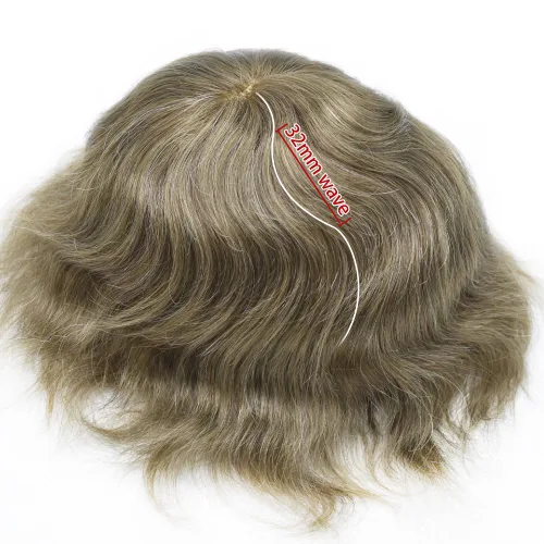 Miniatura 6 de Durable Fine Mono Toupee Hair Pieces para hombres Sistema de reemplazo de pelo para hombre Toupee pelo humano real protesis capilar para hombre 6x8