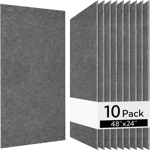Olanglab Paneles Acústicos de Pared Paquete de 10, 48 x 24 por Paneles Acústicos Absorbentes de Sonido, Paneles de Sonido para Estudio en Casa y