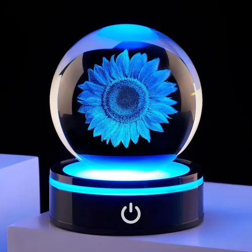 Miniatura 10 de Decoración de medusas de bola de cristal 3D, regalo para hombres y mujeres: luz nocturna de biología oceánica, regalos para hija/hijo, cumpleaños