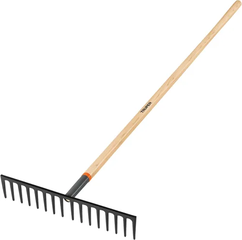 Miniatura 10 de Truper 31353 Tru Built - Rastrillo de arco soldado con 14 dientes, mango de madera