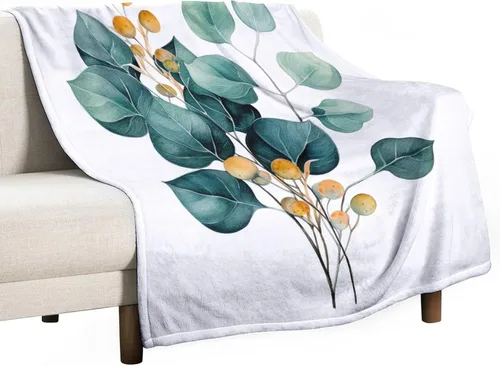 Miniatura 12 de Manta de vellón con estampado botánico de flores de terracota y primavera, manta de franela para el hogar, cama, sofá para niños y adultos, 70 x 80