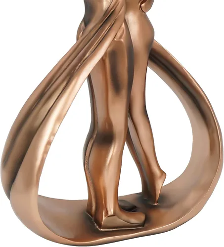Miniatura 6 de DreamsEden Escultura romántica para pareja, estatua de arte de resina con acabado de bronce para aniversario de boda, día de San Valentín