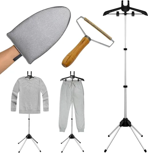 Colgador de ropa para vaporizar con guantes de planchado, estante de vapor para ropa, estante de vaporizador de ropa de mano, colgador de ropa para