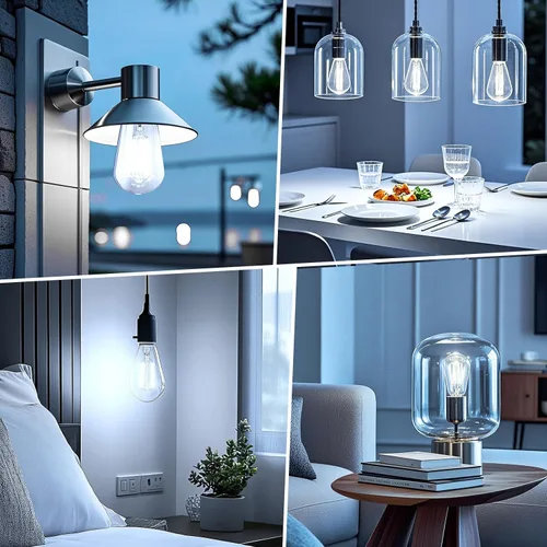 Miniatura 7 de Brightown Paquete de 4 bombillas LED Edison, 6 W, equivalente a 60 W, alto brillo blanco de 5000 K, 750 lúmenes, no regulables, bombillas de Blanco