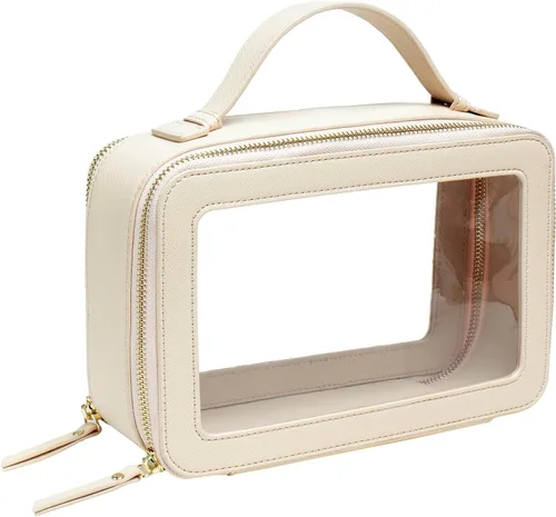 Miniatura 10 de LETGO Bolsas de maquillaje transparentes, bolsa de aseo aprobada por la TSA con cremallera, organizador de maquillaje transparente para artículos