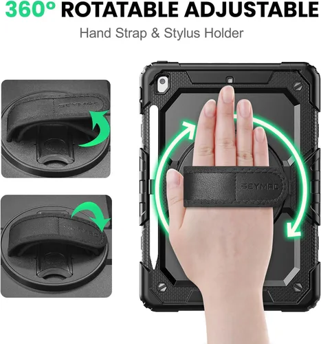 Miniatura 3 de SEYMAC Funda para iPad de 9ª/8ª/7ª Generación Estuche 10.2" 2021-2019, Funda Protectora de Cuerpo Completo Resistente a Prueba de Golpes de Servicio
