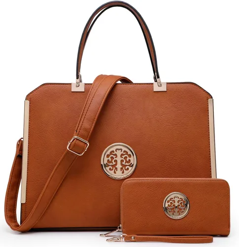 Dasein Bolsos y bolsos de mano para mujer, bolso de mano con asa superior, bolsa de trabajo de hombro grande con cartera