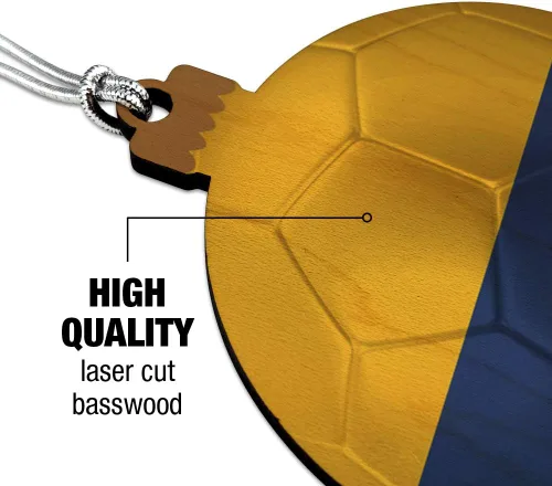 Miniatura 3 de GRAPHICS & MORE Bandera de Colombia Balón de Fútbol Fútbol Madera Árbol de Navidad Adorno de vacaciones