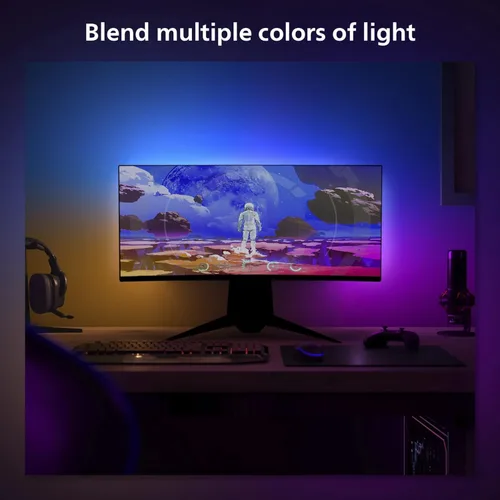 Miniatura 4 de Philips Hue Tira de luz LED de PC con degradado de ambiente blanco y de color para monitores de 24 a 27 pulgadas, requiere Hue Hub, compatible