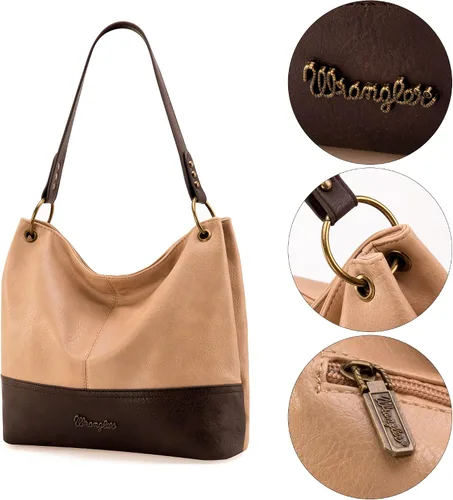 Miniatura 5 de Wrangler Hobo Bags for Women Vegan Leather Top Handle Shoulder Purses and Handbags