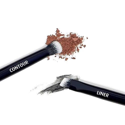 Miniatura 3 de Lune+Aster Eye Definer Duo Brush Brocha de maquillaje de ojos de doble punta para aplicar delineador de ojos, mezcla sombra de ojos. Fabricado
