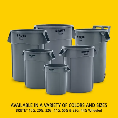 Miniatura 8 de Rubbermaid Commercial Products BRUTE - Bote de basura redondo resistente, 20 galones, azul, para paisajistas/sitios