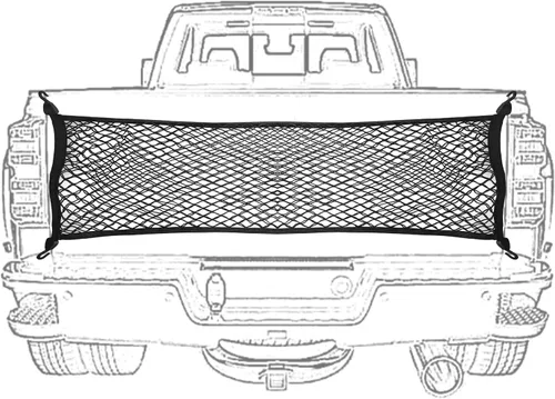 Miniatura 7 de Red de carga para caja de camioneta de 60 x 18 pulgadas, organizador de malla doble elástica para Ford F150 Chevy Silverado GMC Sierra Red