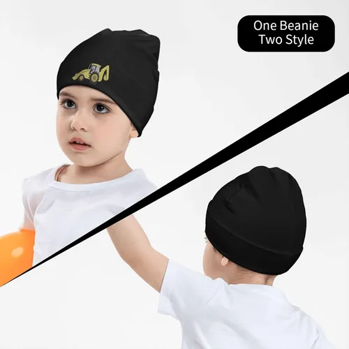 Miniatura 5 de Gorros de punto para niños pequeños y cálidos de punto con retroexcavadora de construcción