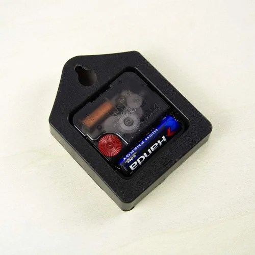 Miniatura 2 de Reloj de pared de madera, reloj de madera para sala de estar y dormitorio, diseño abstracto de color naranja quemado y rojo, funciona con pilas, 12