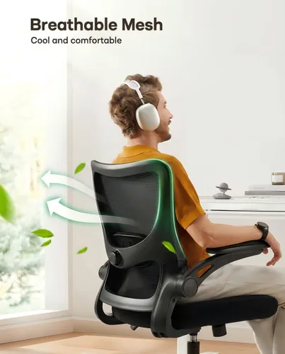 Miniatura 4 de Marsail Silla de dibujo, silla de oficina alta con soporte lumbar 2D, silla de escritorio de pie, silla de oficina alta con reposabrazos abatibles