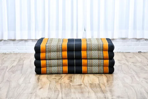 Miniatura 5 de Leewadee - Colchón tailandés plegable grande, 82 x 46 x 3 pulgadas, cama de invitados, cama triple plegable, cojín de masaje tailandés TV asiento