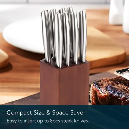 Miniatura 2 de Soporte para cuchillos de carne de 5.5 pulgadas sin cuchillos con 8 ranuras, solo bloque de almacenamiento de cuchillos de carne, organizador