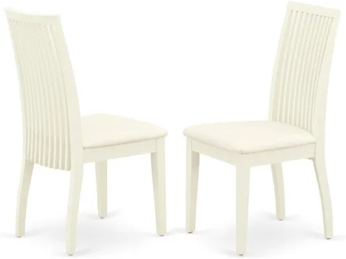 Miniatura 4 de East West Furniture DMIP3-LWH-C - Juego de muebles de comedor de 3 piezas que contiene una mesa de cocina redonda con gotas y 2 sillas de comedor
