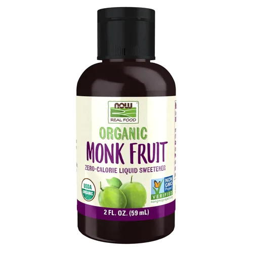 NOW Foods, Líquido de fruta de monje orgánico certificado, edulcorante líquido sin calorías, sin OMG, bajo impacto glucémico, 2 onzas
