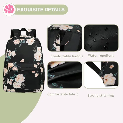 Miniatura 59 de Bluboon Juego de mochila para adolescentes, mochila escolar para niñas, lonchera y lápices, bolsas para estudiantes, 3 en 1, rosa-3 juegos, Escuela