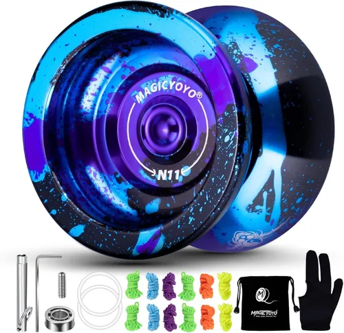 Miniatura 9 de MAGICYOYO N11 Yo-yo profesional de metal, yo-yo sensible y yo-yo no sensible de aleación para principiantes a jugadores avanzados, trucos de yo-yo