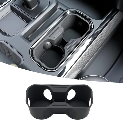 Miniatura 19 de Organizador de portavasos compatible con accesorios Chevy Equinox 2018-2024, sin ruido, a prueba de agua y polvo, TPE inserto para consola