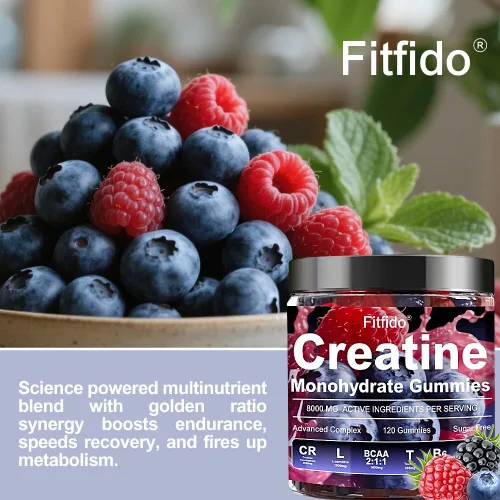 Miniatura 9 de Gomitas de Complejo de Monohidrato de Creatina 8000mg para Hombres y Mujeres, Contiene L-carnitina y Taurina, Desarrolla Músculo, Aumenta