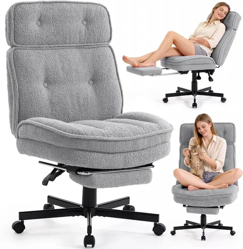 Silla cruzada con ruedas, sillas de escritorio de oficina en casa con reposapiés, cómoda silla giratoria de maquillaje para tocador, silla de
